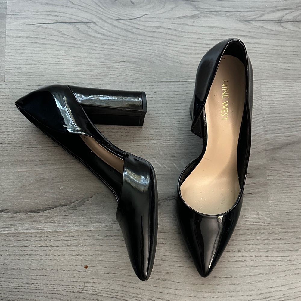 Nine West Glossy Black Heels
